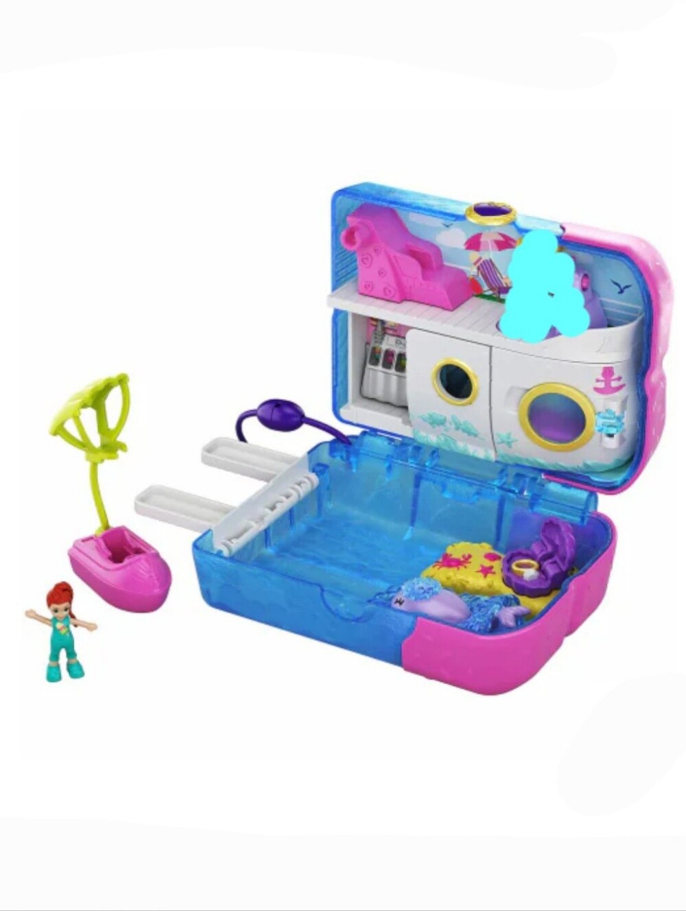 Polly Pocket World Sweet Sails Cruise Ship Compact Playset With 1 Doll And Boat